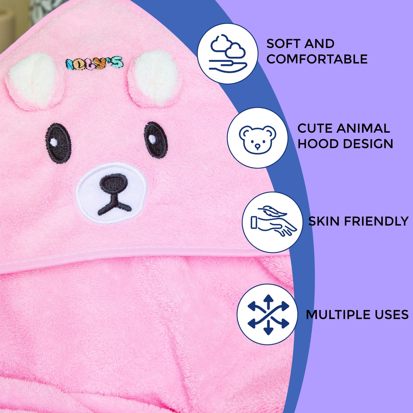 Ioly's Baby Hooded Towel ( Pink )