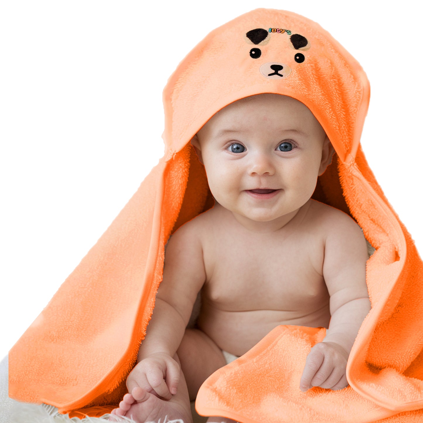 Ioly's Baby Hooded Towel ( White_Pink_Orange ) Pack 3