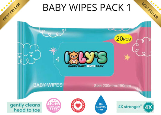 Ioly’s Baby Wipes – 20 ct | Alcohol-Free, Aloe & Water-Based Wipes for Sensitive Skin